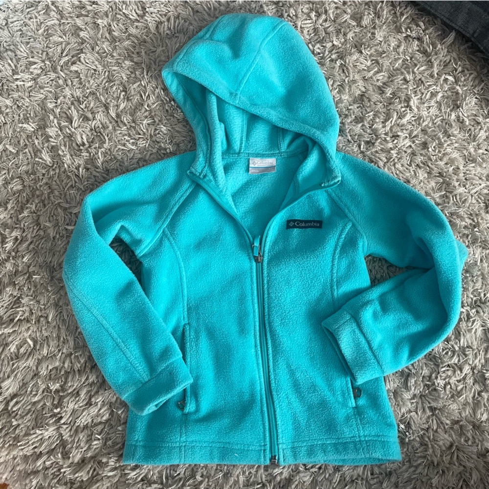 Columbia Kids' Turquoise Fleece Hoodie size XS (6/6x)